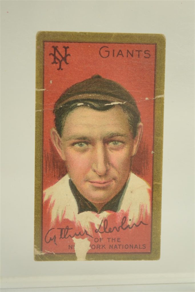 Antique 1911 Tobacco New York Giants Baseball Cigarette Card Arthur
