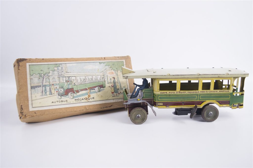 Rare Antique Charles Rossignol CR France Tinplate Mechanical Autobus