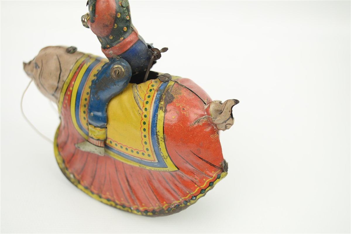 Rare Early German Tin Windup Clown Pig Rider Toy 1910s-1920s Possibly ...