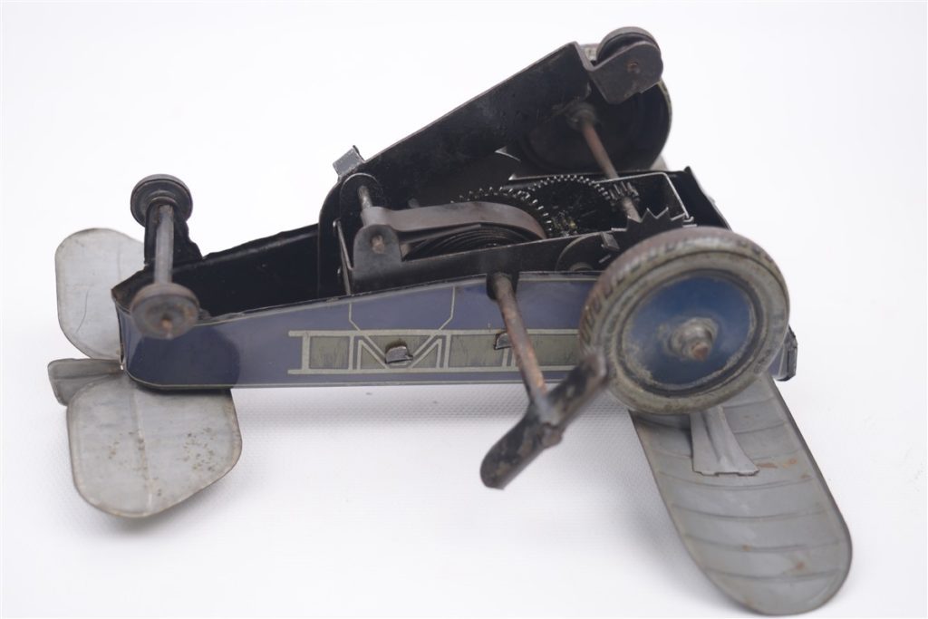 Gunthermann Tin Wind Up Toy 1930s Lithographed Rollover Plane Germany