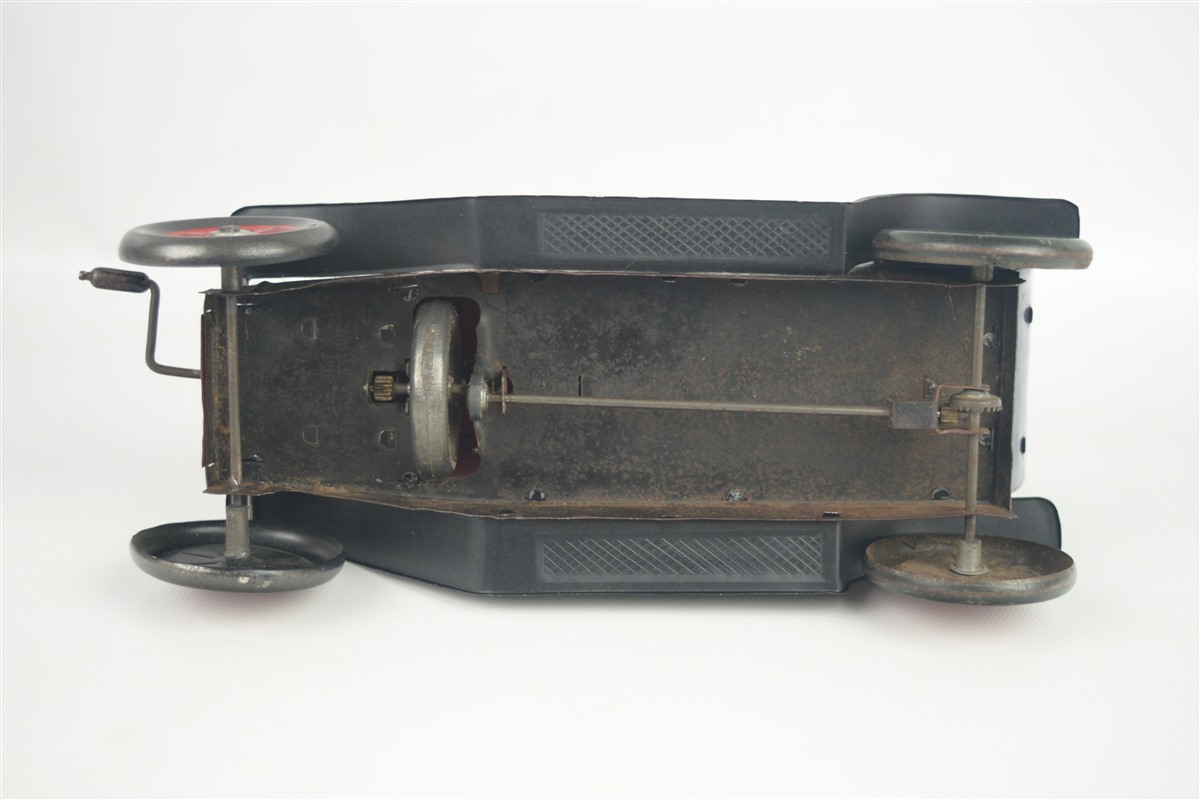 Antique Tin Flywheel Toy Car JLH Hess Hessmobil Limousine Germany 9