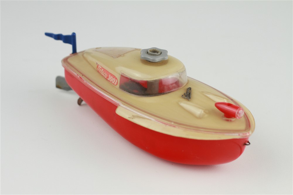 Vintage Schuco Teleco 3003 Race Speed Boat Windup Toy