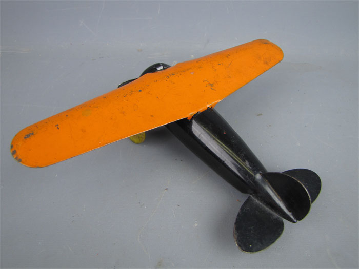 Vintage Wyandotte Lockheed Vega Pressed Steel Airplane Toy Snub Nose